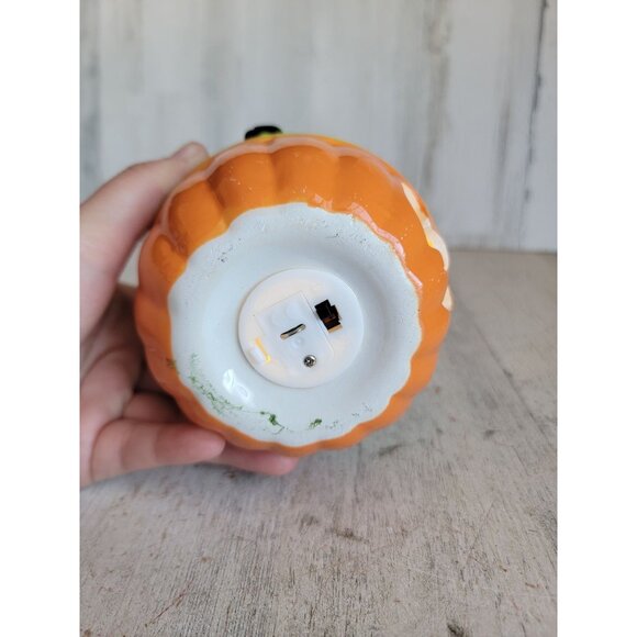 Light up AS IS Frankenstein pumpkin ceramic Halloween home decor figure - Picture 11 of 11
